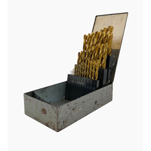 Craftsman 29 Piece Gold Oxide HSS Drill Bit Set Metal Case 1/16" - 1/2" Every 64 - Picture 10 of 10